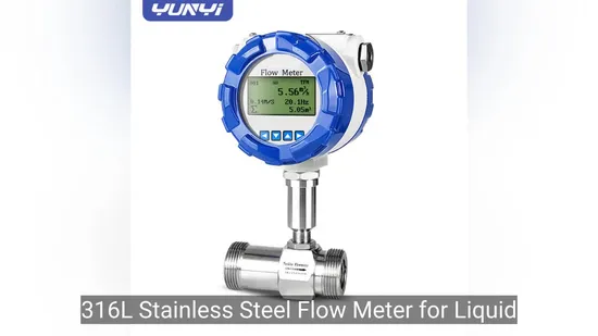 Yunyi Liquid Water Stainless Steel Flowmeter Inline Pipe Type Turbine Flow Meter 